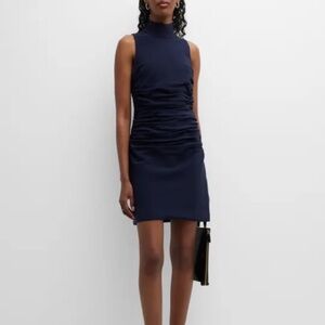 Cinq a Sept Brittany Ruched Sleeveless Turtleneck Mini Dress
